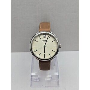 Fossil Suitor BQ3083 Womens Quartz Watch Cream Dial Brown Leather New Battery